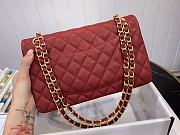 Fortok Chanel Flap Bag Caviar Red 25cm - 5