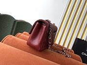 Fortok Chanel Flap Bag Caviar Burgundy 20x12x6.5cm - 6