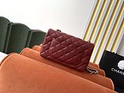 Fortok Chanel Flap Bag Caviar Burgundy 20x12x6.5cm - 5