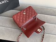 Fortok Chanel Flap Bag Caviar Burgundy 20x12x6.5cm - 3
