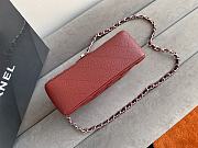 Fortok Chanel Flap Bag Caviar Burgundy 20x12x6.5cm - 2
