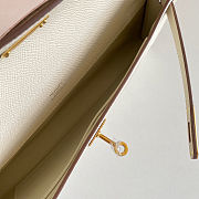 Fortok Hermes Kelly Cut Clutch Epsom Leather White Cream 31cm - 3