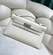 Fortok Hermes Kelly 22 Swift Leather In White 22cm - 1