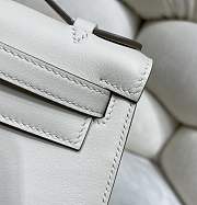 Fortok Hermes Kelly 22 Swift Leather In White 22cm - 6