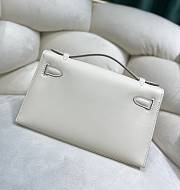 Fortok Hermes Kelly 22 Swift Leather In White 22cm - 2