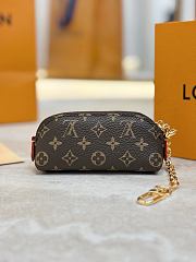Fortok Louis Vuitton Cosmetic Lipstick Pouch Monogram 11x6x3cm - 3