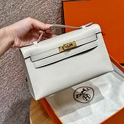 Fortok Hermes Kelly 22 Swift Leather Craie 22*12*7cm - 1