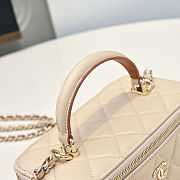 Fortok Chanel Vanity Case Bag With Chain in Beige 16×10×8cm - 6