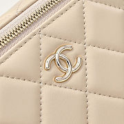 Fortok Chanel Vanity Case Bag With Chain in Beige 16×10×8cm - 3