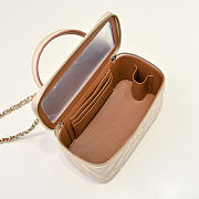 Fortok Chanel Vanity Case Bag With Chain in Beige 16×10×8cm - 2