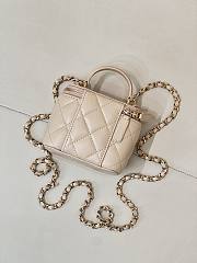 Fortok Chanel Vanity Case Bag With Chain in Beige Mini Bag 10×7×9cm - 3