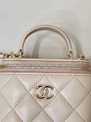 Fortok Chanel Vanity Case Bag With Chain in Beige Mini Bag 10×7×9cm - 5