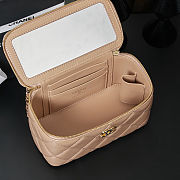 Fortok Chanel Vanity Case Bag With Chain Handle in Beige 16×10×8cm - 3