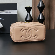 Fortok Chanel Vanity Case Bag With Chain Handle in Beige 16×10×8cm - 4