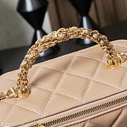 Fortok Chanel Vanity Case Bag With Chain Handle in Beige 16×10×8cm - 2