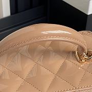 Fortok Chanel Vanity Case Bag in patent leather Brown 17cm  - 6