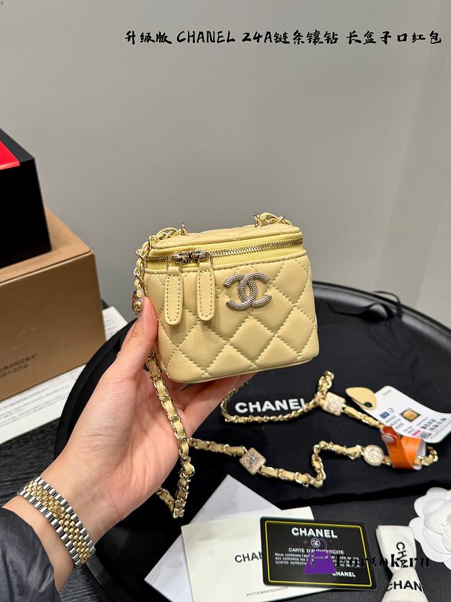 Fortok Chanel 24A Vanity Case Yellow Mini Bag 10*9cm - 1