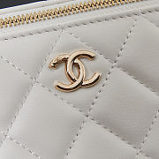 Fortok Chanel 24B Vanity Case White With Top Handle 17x10x8cm - 3