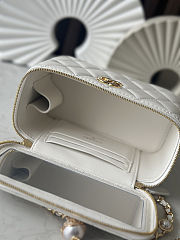 Fortok Chanel Vanity Bag Pearl Chain in White 17cm - 6