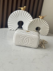 Fortok Chanel Vanity Bag Pearl Chain in White 17cm - 5