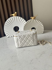 Fortok Chanel Vanity Bag Pearl Chain in White 17cm - 4