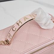 Fortok Chanel Vanity Case Bag Top Handle Pink 18x11x8cm - 6