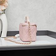 Fortok Chanel Vanity Case Bag Top Handle Pink 18x11x8cm - 4