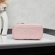 Fortok Chanel Vanity Case Bag Top Handle Pink 18x11x8cm - 2