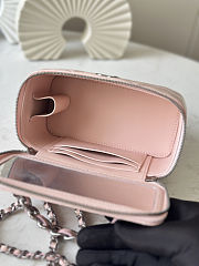 Fortok Chanel Vanity Case Bag Chain Handle Pink 17X9.5X8cm - 5