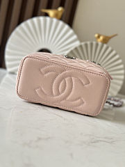 Fortok Chanel Vanity Case Bag Chain Handle Pink 17X9.5X8cm - 4