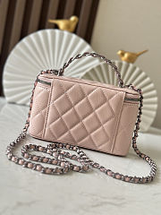 Fortok Chanel Vanity Case Bag Chain Handle Pink 17X9.5X8cm - 3