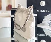 Fortok Chanel 22 bag in White Silver hardware 35 x 37 x 7cm - 4