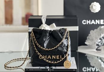 Fortok Chanel 22 bag in Black Gold hardware 20 x 18.5 x 6cm