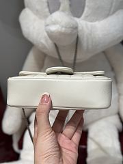 Fortok Gucci Marmont White Silver Hardware 16.5x9.5x4.5cm  - 5