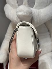 Fortok Gucci Marmont White Silver Hardware 16.5x9.5x4.5cm  - 4