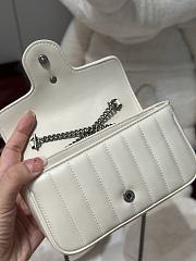 Fortok Gucci Marmont White Silver Hardware 16.5x9.5x4.5cm  - 2