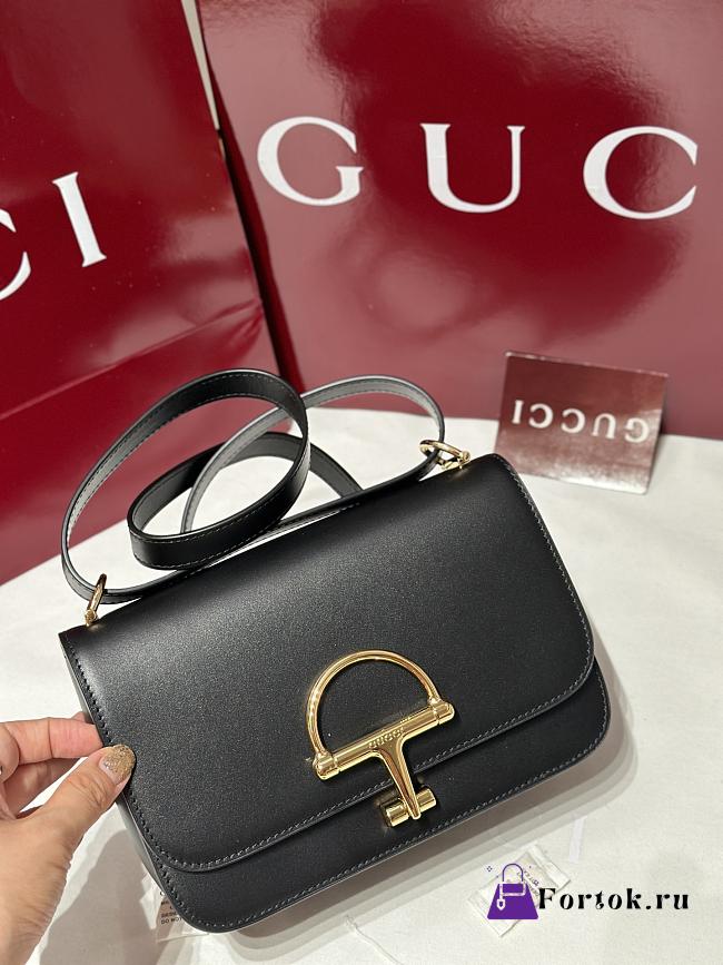 Fortok Gucci Siena Black Gold Hardware 22.5 x 14 x 8cm - 1