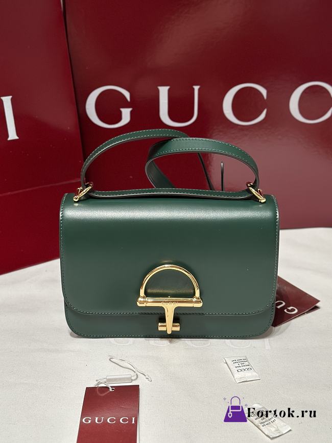 Fortok Gucci Siena Green Gold Hardware 22.5 x 14 x 8cm - 1