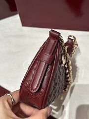 Fortok Gucci GG Emblem mini shoulder bag in red leather 19 x 12 x 4 cm - 3