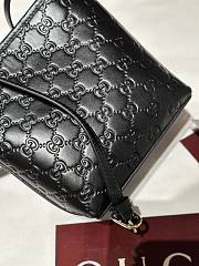 Fortok Gucci GG Emblem debossed leather tote bag in black 15x18x8cm - 6