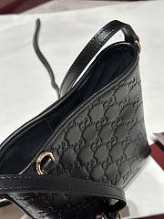 Fortok Gucci GG Emblem debossed leather tote bag in black 15x18x8cm - 3