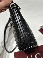 Fortok Gucci GG Emblem debossed leather tote bag in black 15x18x8cm - 2