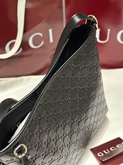 Fortok Gucci GG Emblem debossed leather tote bag in black 24x26x10cm - 3