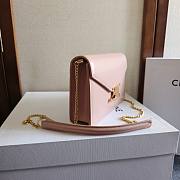 Fortok Celine Wallet On Chain Margo In Shiny Calfskin Pink 19.5×4.5×12.5cm - 5