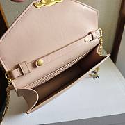 Fortok Celine Wallet On Chain Margo In Shiny Calfskin Pink 19.5×4.5×12.5cm - 2