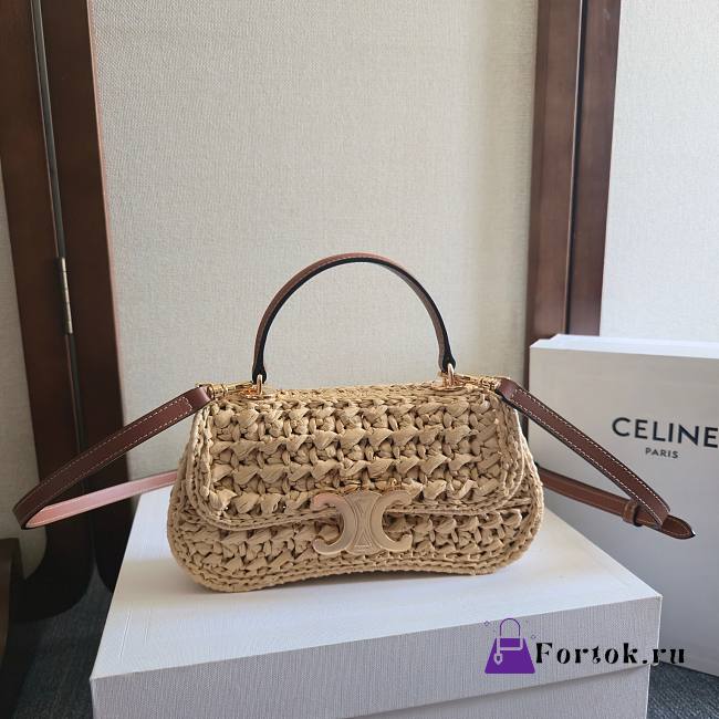 Fortok Women Teen CELINE Lola in Raffia 20x11.5x5cm - 1