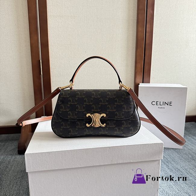 Fortok Women Teen CELINE Lola in Triomphe Canvas 20x11.5x5cm - 1