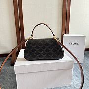 Fortok Women Teen CELINE Lola in Triomphe Canvas 20x11.5x5cm - 3