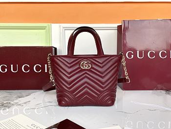 Fortok Gucci GG Marmont Mini Tote Bag Red 18x18x12.5cm