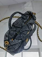 Fortok Chanel Maxi Bow Bag Washed Denim & Gold-Tone Metal Black 18*26*5*cm - 4